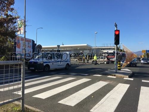 Prometna nesreča v križišču Špeline ulice in Ptujske ceste