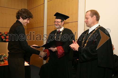 Dr. Rudi Klanjšek, dr. Ivan Rozman, rektor Univerze v Mariboru in red. prof. dr. Marko Jesenšek, dekan Filozofske fakultete Univerze v Mariboru