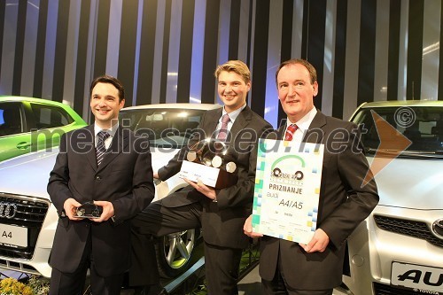 Danilo Ferjančič in Wilfried Weitgasser, direktorja Porsche Slovenija d.o.o. ter Frenk Tavčar, vodja programa Audi v Sloveniji