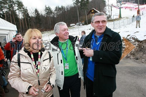 Alenka Vogrinec, Tone Vogrinec in  Leo Kremžar, župan Miklavža na Dravskem polju in nekdanji direktor Radia Maribor