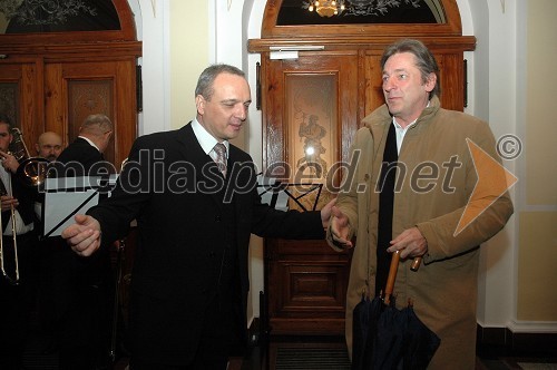 Damjan Damjanovič, direktor Slovenske filharmonije in Vasko Simoniti, minister za kulturo