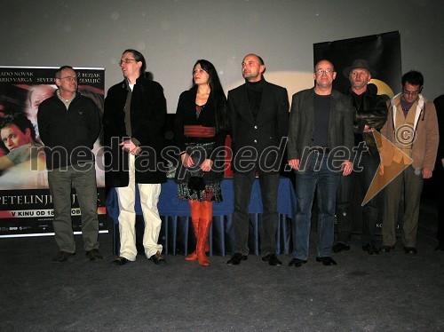 Franci Zajc, producent, Marko Naberšnik, režiser, Pia Zemljič, igralka, Dario Varga, igralec, Vlado Novak, igralec, Valentin Perko, direktor fotografije in Miha Ferkov, scenograf