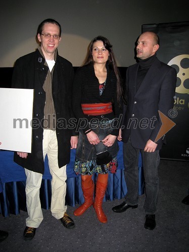 Marko Naberšnik, režiser, Pia Zemljič, igralka in Dario Varga, igralec