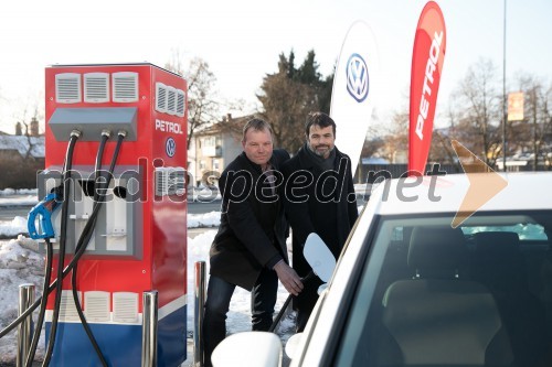 Petrol in Volkswagen, otvoritev nove hitre polnilnice na Celovški cesti v Ljubljani