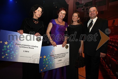 Anita Ogulin, Zveza prijateljev mladine Ljubljana, Valerija Bužan, Center za usposabljanje otrok z motnjami v razvoju Dolfka Boštjančič in Zoran Jankovič, župan Ljubljane z ženo Mijo Jankovič