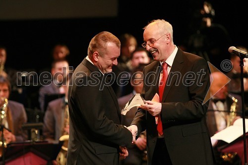 Franc Kangler, župan Maribora in Naj osebnost 2007 in Srečko Pirtovšek, odgovorni urednik revij Založbe Kapital