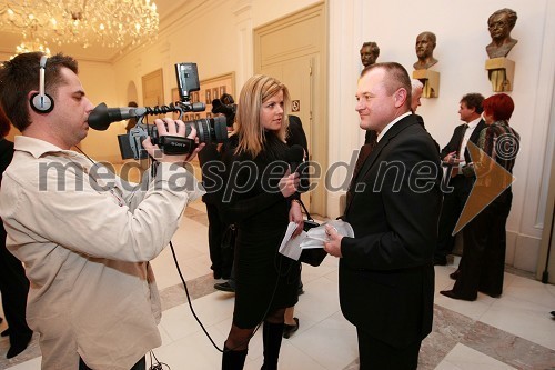 Thomas Črnčec, fotograf in snemalec agencije Mediaspeed, Aleksandra Godec, novinarka in Franc Kangler, župan Maribora in Naj osebnost 2007