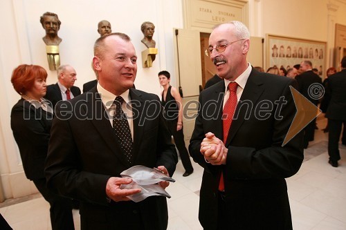 Franc Kangler, župan Maribora in Naj osebnost 2007 in Srečko Pirtovšek, odgovorni urednik revij Založbe Kapital