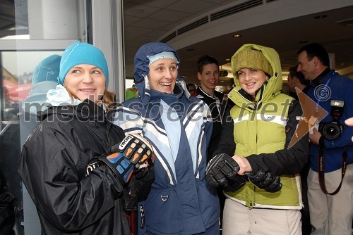 Alenka Dovžan, Katja Koren in Špela Pretnar, nekdanje smučarke