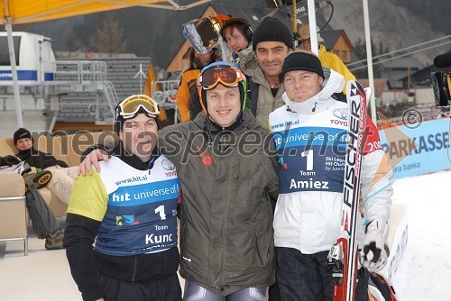 Mitja Kunc, Jure Košir, Alberto Tomba in Sebastien Amiez, nekdanji smučarji