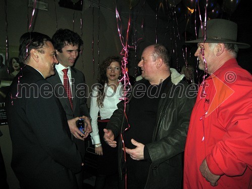 Zoran Jankovič, župan Ljubljane, Sergej Racman, predsednik uprave Koloseja, Gojmir Lešnjak Gojc, igralec in Valentin Perko, direktor fotografije