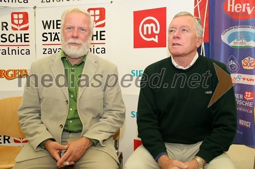 Jaro Kalan, direktor Smučarske zveze Slovenije in Tone Vogrinec, direktor alpskega smučarskega sklada
