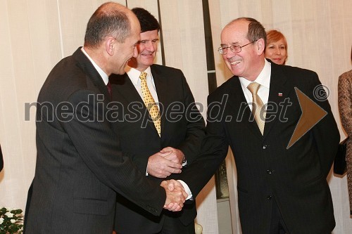 Janez Janša, slovenski premier, mag. Blaž Kavčič, predsednik Državnega sveta RS in France Cukjati, predsednik Državnega zbora RS
