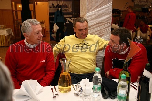 Tone Vogrinec, Martin Strel, maratonski plavalec in Aleš Fevžer, fotograf