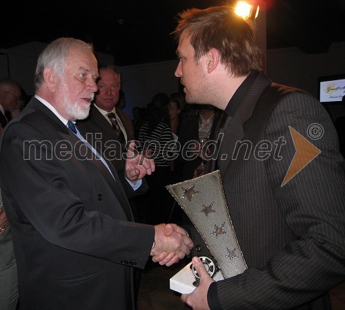 Mitja Meršol, novinar in Blaine Callard, direktor marketinga Harvey Norman Slovenija in dobitnik nagrade Guest Star 2007 za naj tujo osebnost na področju ekonomije