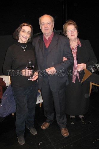 Ivanka Mežan, igralka, Zlatko Šugman, igralec in njegova žena Maja Šugman, igralka
