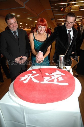 Zoran Jankovič, župan Ljubljane, Katarina Venturini in Andrej Škufca