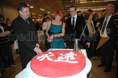 Zoran Jankovič, župan Ljubljane, Katarina Venturini in Andrej Škufca