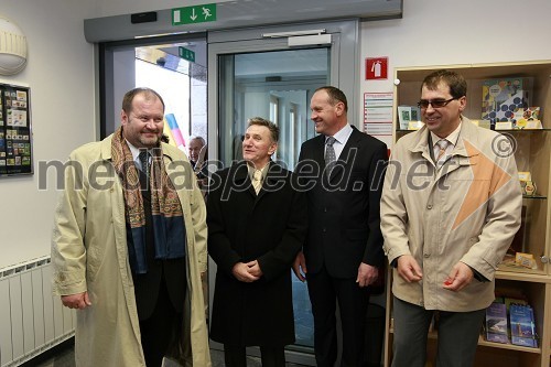 Aleš Hauc, generalni direktor Pošte Slovenije, Jernej Lampret, župan Občine Ivančna Gorica, Evgen Zadnik, direktor PE Ljubljana in Dušan Strnad, podžupan Občine Ivančna Gorica