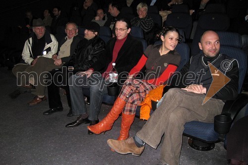 Valentin Perko, direktor fotografije, Franci Zajc, producent, Saša Lošič, glasbenik, Marko Naberšnik, režiser, Pia Zemljič, igralka in Dario Varga, igralec