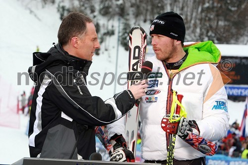 Igor E. Bergant, športni novinar in komentator in Bode Miller, ameriški smučar