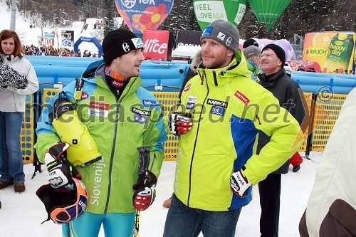 Aleš Gorza in Andrej Jerman, slovenska smučarja