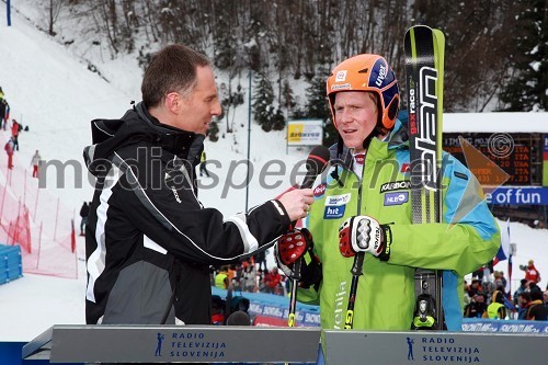 Igor E. Bergant, športni novinar in komentator in Bernard Vajdič, slovenski smučar