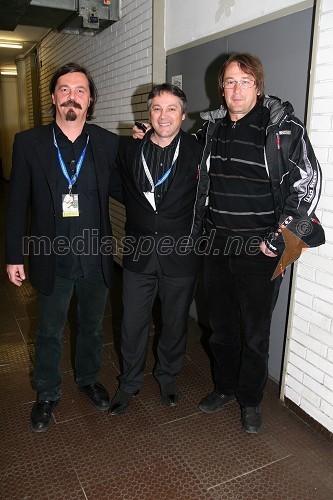 Vladimir Šega, soorganizator koncerta, Mitja Zaman, mož Helene Blagne in Smiljan Kreže, soorganizator