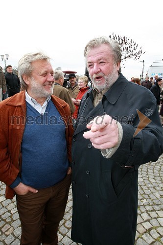 Vlado Krejač, odgovorni urednik Radia Maribor in Tone Smolnikar, župan Kamnika