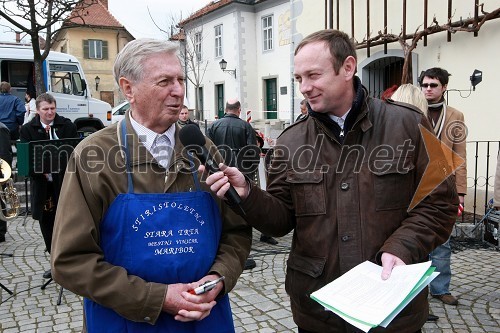 Mag. Tone Zafošnik, mestni viničar in Stane Kocutar, novinar radia Maribor