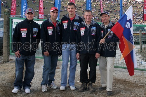 Slovenska ekipa: Roman Jelen, Jaka Može, Miha Špindler, selektor Slavko Rus in delegat Jože Vaupotič