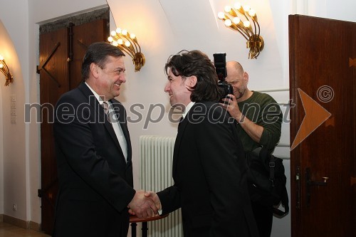 Zoran Janković, župan Ljubljane in Martin Senica, urednik revije Stop