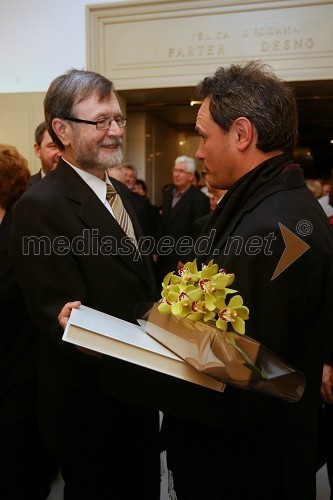 Dr. Ivan Rozman, rektor Univerze v Mariboru in dr. Dragan Potočnik, zgodovinar, literat in dobitnik Glazerjeve listine