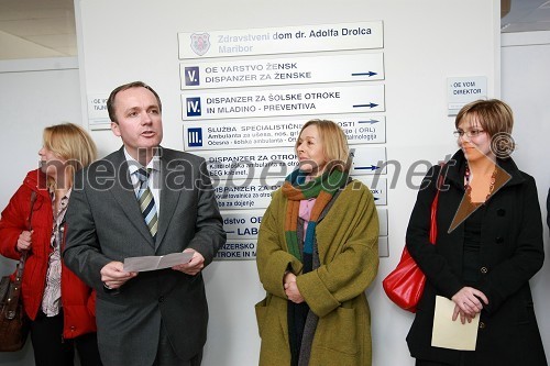 Jernej Završnik, v.d. direktor in strokovni direktor ZD dr. Adolfa Drolca Maribor, Milena Zupančič, igralka in ambasadorka UNICEF-a, Mojca Lubanjšek Pehant, urednica revije Mariborčan