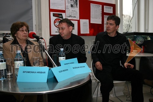 Dr. Spomenka Hribar, publicistka, Igor Mekina, novinar in publicist in Božidar Novak, partner in svetovalec v komunikacijski skupini SPEM