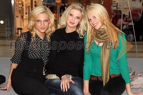 Tina Kšela, manekenka, Tjaša Vezjak, manekenka in Miss turizma Slovenije 2007 in Miss turizma Sveta 2007 in Nina Kohne, manekenka in Miss Alpe Adria 2007