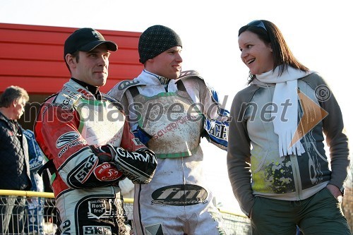 Jernej Kolenko, Matej Žagar (oba AMTK Ljubljana) in njegova sestra Katarina