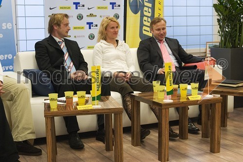 Tomaž Kukovica, predsednik AK Triglav, Brigita Langerholc, atletinja in Peter Kukovica, predsednik AZS