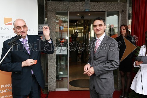 Dr. Draško Veselinovič, predsednik uprave Deželne banke Slovenije d.d. in Tomaž Slokar, direktor poslovne enote Severna Primorska Deželne banke Slovenije d.d.