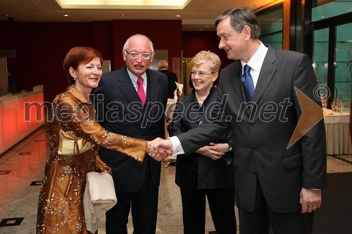 Dr. Biserka Strel, direktorica Urada RS za intelektualno lastnino, Günter Verheugen, podpredsednik Evropske komisije, Alison Brimelow, predsednica Evropskega patentnega urada in dr. Danilo Türk, predsednik Republike Slovenije