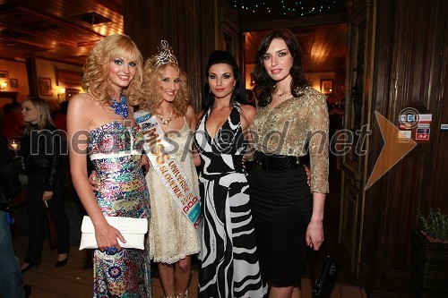 Tjaša Kokalj, Miss Universe Slovenije 2007, Anamarija Avblej, Miss Universe Slovenije 2008, Dalila Dragojevič, Miss Universe Slovenije 2005 in Nataša Pinoza, Miss universe Slovenije 2006