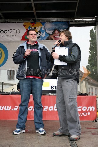 Andrej Krček, predsednik ŠOUM (Študentska organizacija Univerze v Mariboru) in Franci Podbrežnik, povezovalec programa