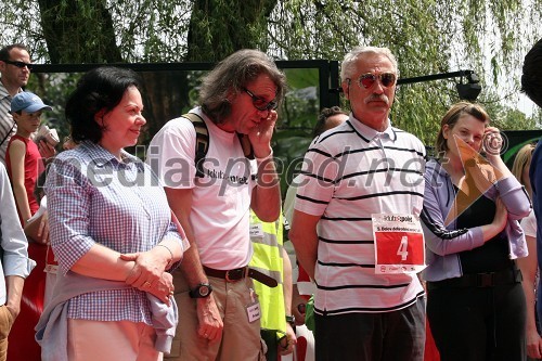 Barbara Miklič - Türk, žena predsednika RS dr. Danila Türka in častna pokroviteljica teka, Primož Kališnik, odgovorni urednik Poleta, Franc Hočevar, svetovalec predsednika RS za socialna vprašanja in hči predsednika RS dr. Danila Türka Helena