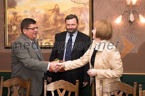 Franc Jurša, župan občine Ljutomer, dr. Ivan Žagar, minister službe vlade RS za lokalno samoupravo in regionalno politiko in Tanja Hrastnik, svetovalka ministra Žagarja