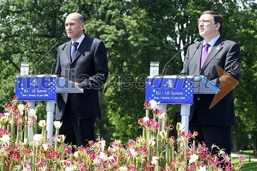 Janez Janša, predsednik Vlade RS in predsednik Evropskega sveta in Jose Manuel Barroso, predsednik Evropske komisije