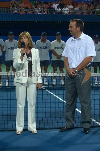 Mima Jaušovec, nekdanja teniška igralka, članica organizacijskega odbora Banka Koper Slovenia Open in zmagovalka Odprtega prvenstva v Franciji leta 1977 in Andrej Bizjak, direktor Banka Koper Slovenia Open