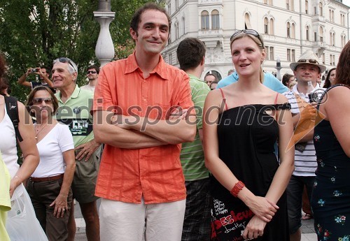 Vito Rožej, igralec in Andreja Potočnik, koordinatorka programa Trnfest 2008