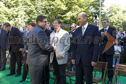 Franc Jurša, župan občine Ljutomer, Karl Viktor Erjavec, minister za obrambo RS in Janez Janša, predsednik Vlade Republike Slovenije