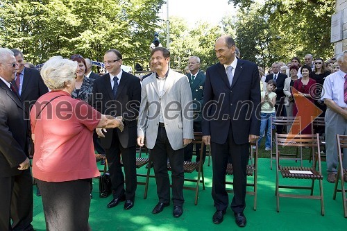 Radovan Žerjav, minister za promet, Karl Viktor Erjavec, minister za obrambo RS in Janez Janša, predsednik Vlade Republike Slovenije