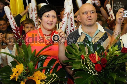 Lucija Polavder, slovenska judoistka, dobitnica bronaste olimpijske medalje in Marjan Fabjan, trener juda